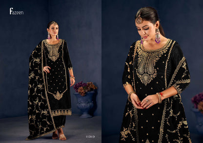 Fazeen Sargam Prints Fancy Velvet Suits