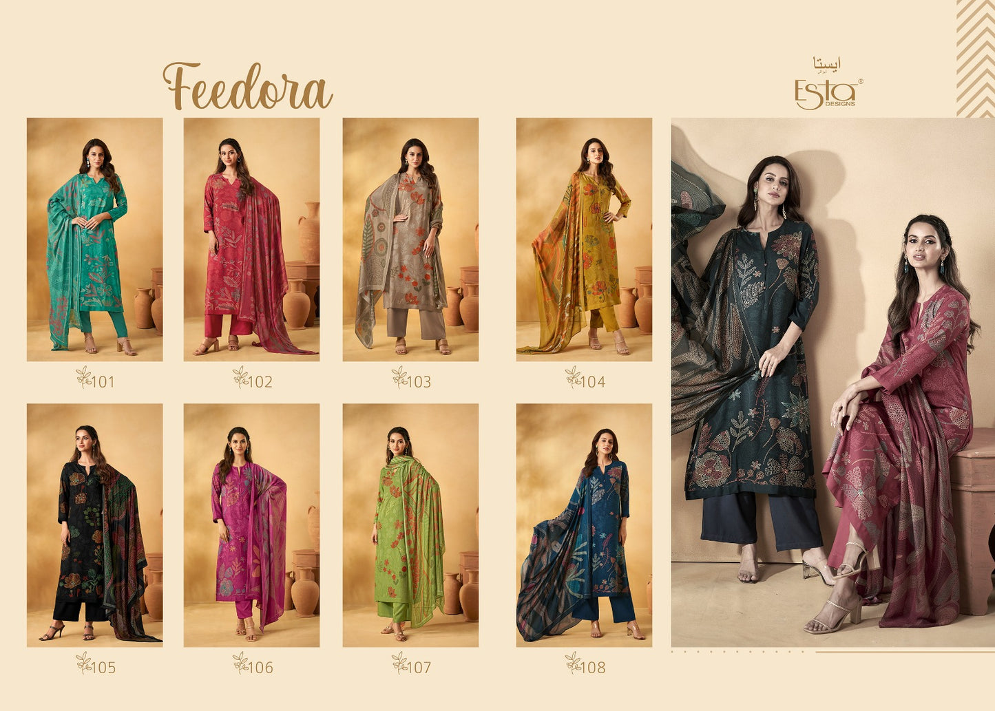 Feedora Esta Sahiba Pashmina Suits