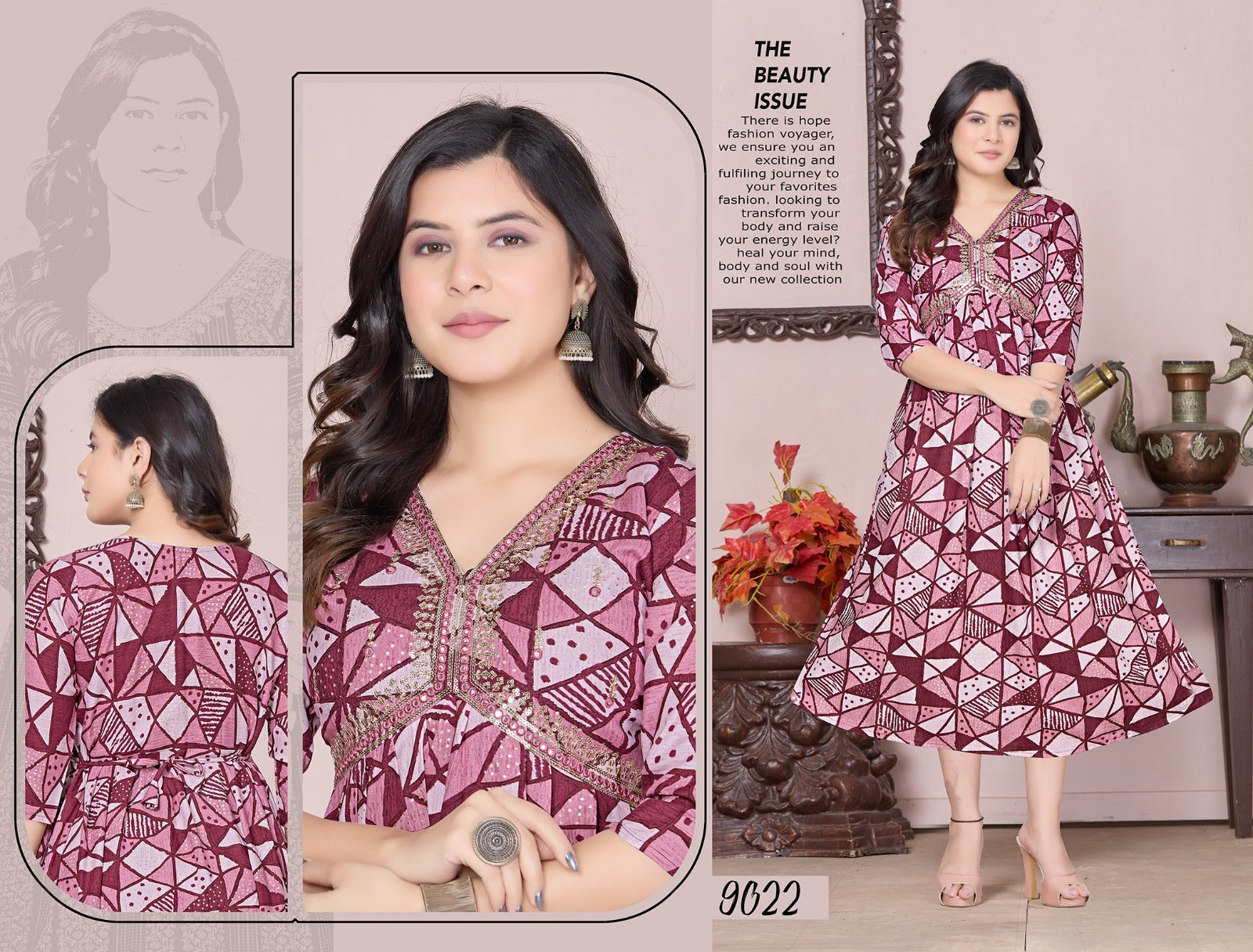 Femflair Mlm Kalash Lifestyle Rayon 14Kg Anarkali Kurtis