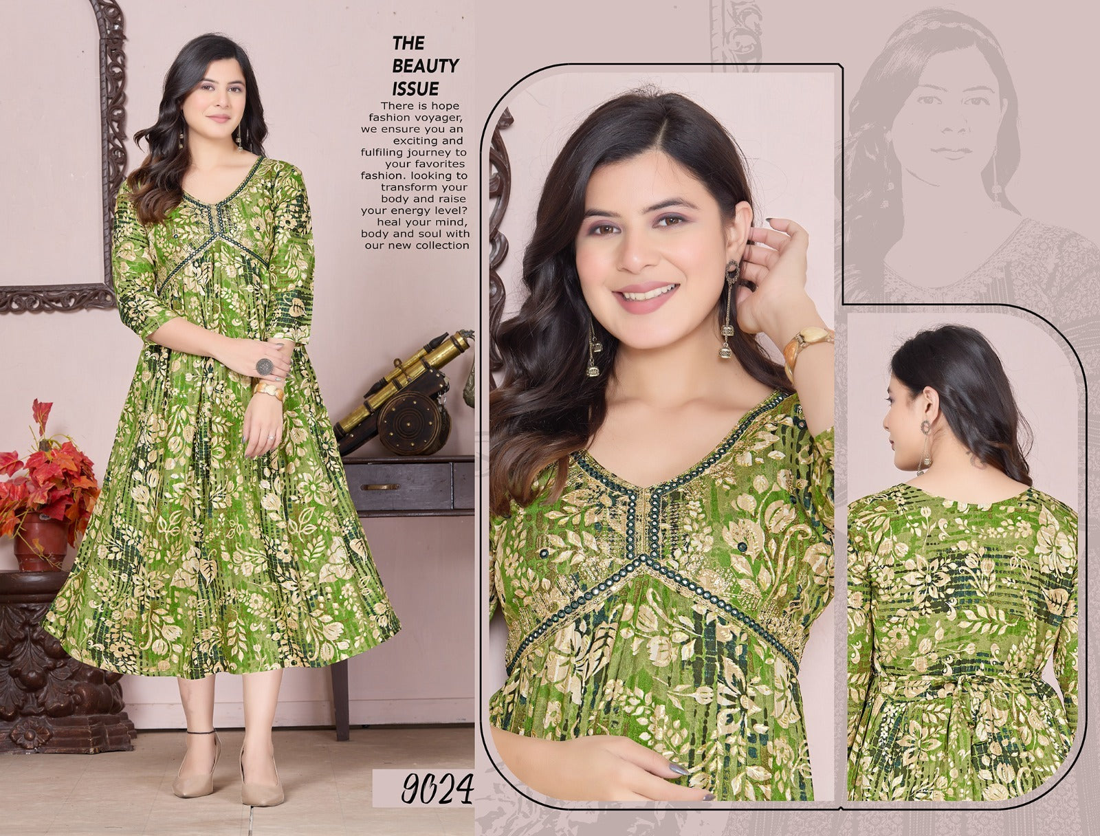 Femflair Mlm Kalash Lifestyle Rayon 14Kg Anarkali Kurtis