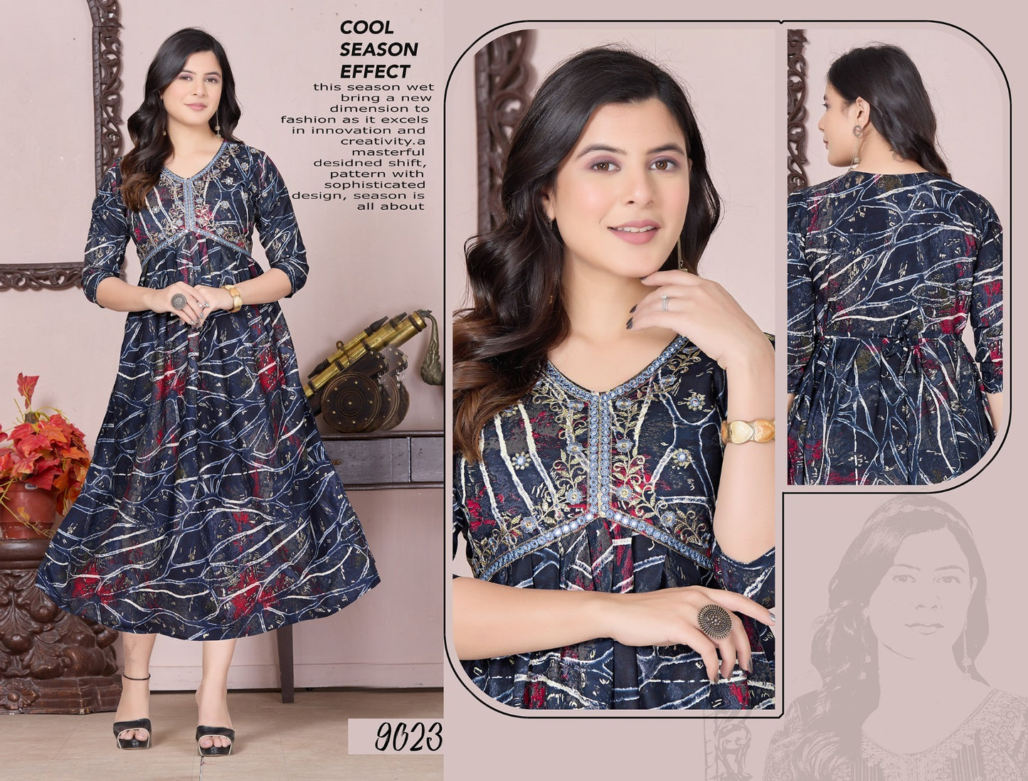 Femflair Mlm Kalash Lifestyle Rayon 14Kg Anarkali Kurtis