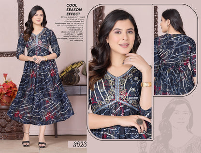 Femflair Mlm Kalash Lifestyle Rayon 14Kg Anarkali Kurtis