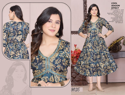 Femflair Mlm Kalash Lifestyle Rayon 14Kg Anarkali Kurtis