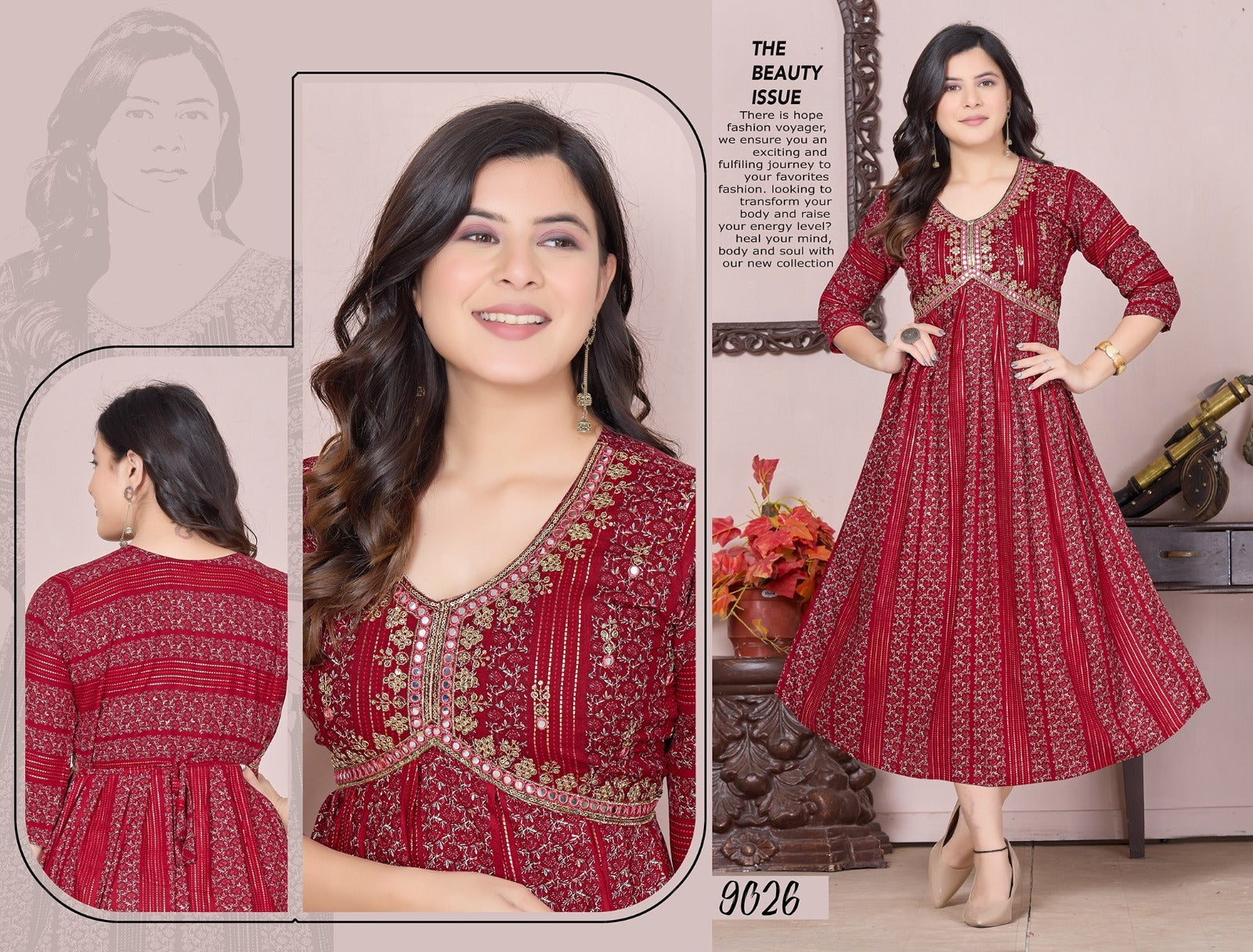 Femflair Mlm Kalash Lifestyle Rayon 14Kg Anarkali Kurtis