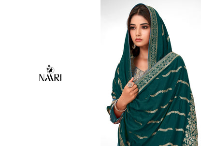 Ferari Naari Muslin Jacquard Pant Style Suits