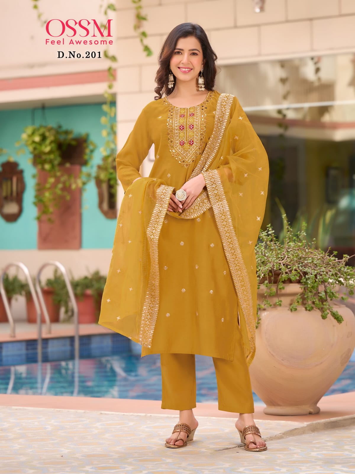 Festive Stories Vol 2 Ossm Roman Silk Readymade Pant Style Suits