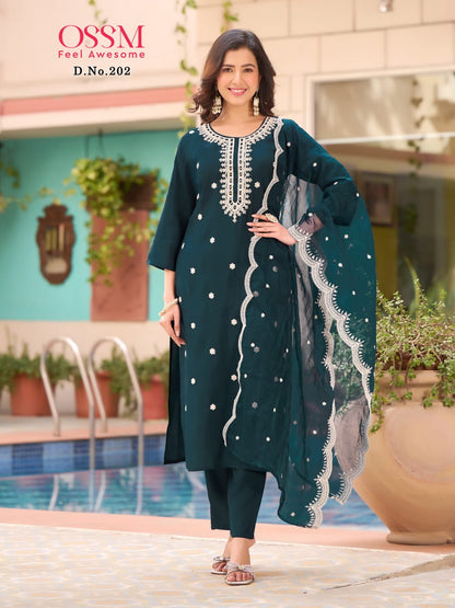 Festive Stories Vol 2 Ossm Roman Silk Readymade Pant Style Suits