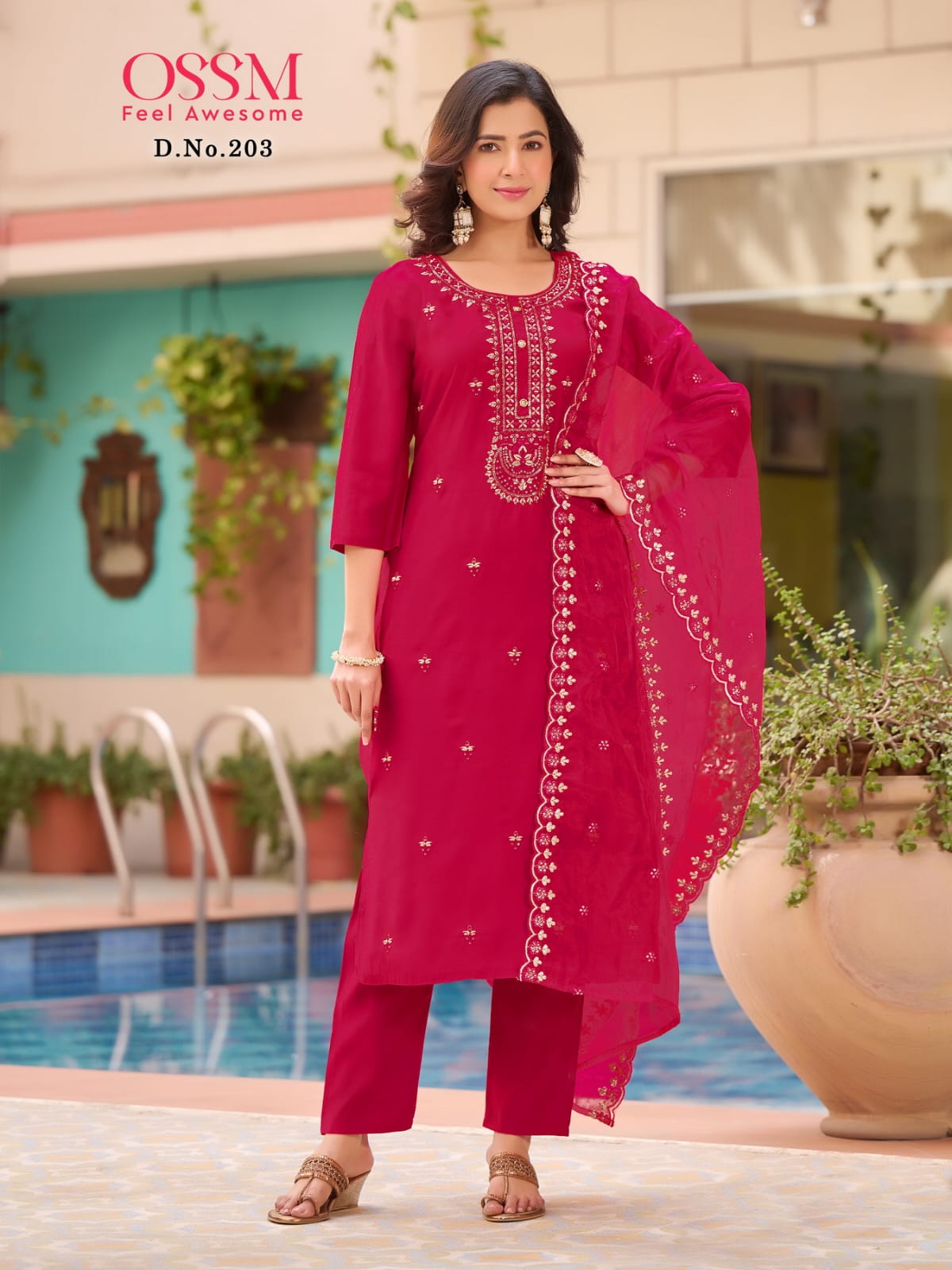Festive Stories Vol 2 Ossm Roman Silk Readymade Pant Style Suits