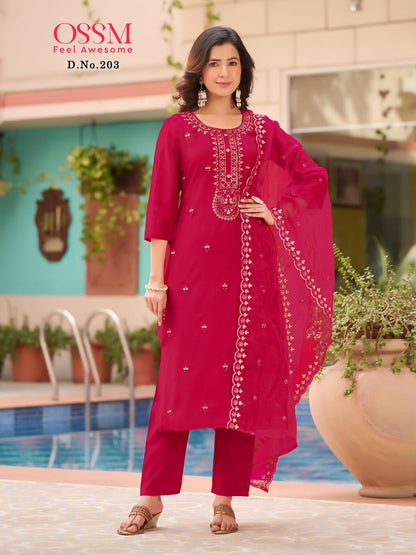 Festive Stories Vol 2 Ossm Roman Silk Readymade Pant Style Suits