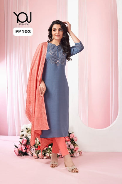 Ff 101-103 You Silk Readymade Pant Style Suits