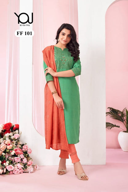 Ff 101-103 You Silk Readymade Pant Style Suits