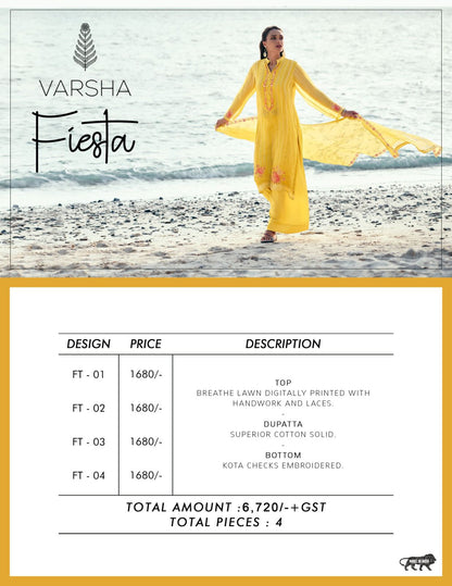 Fiesta Varsha Fashions Lawn Plazzo Style Suits