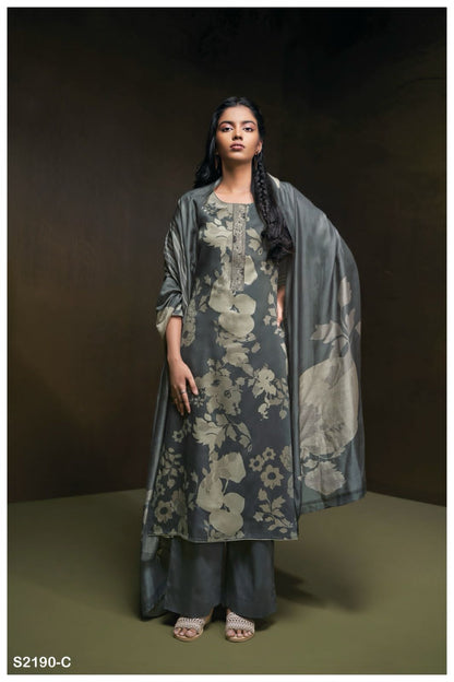 Finn 2190 Ganga Cotton Silk Plazzo Style Suits