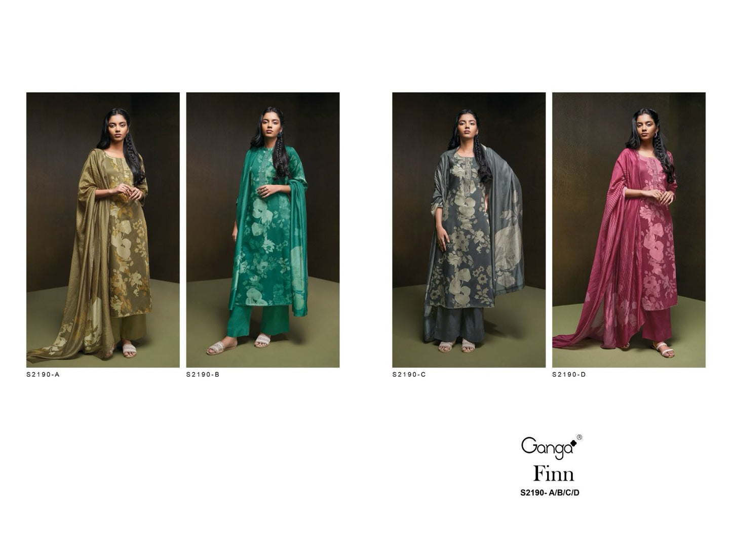 Finn 2190 Ganga Cotton Silk Plazzo Style Suits