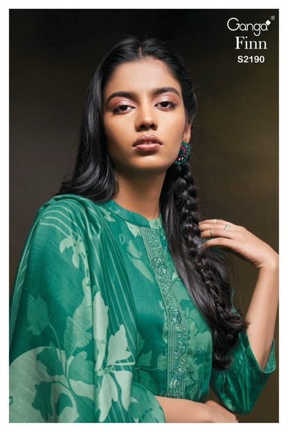 Finn 2190 Ganga Cotton Silk Plazzo Style Suits