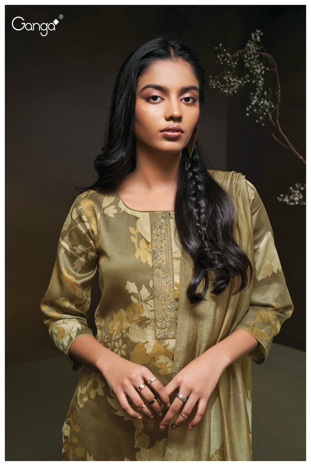 Finn 2190 Ganga Cotton Silk Plazzo Style Suits