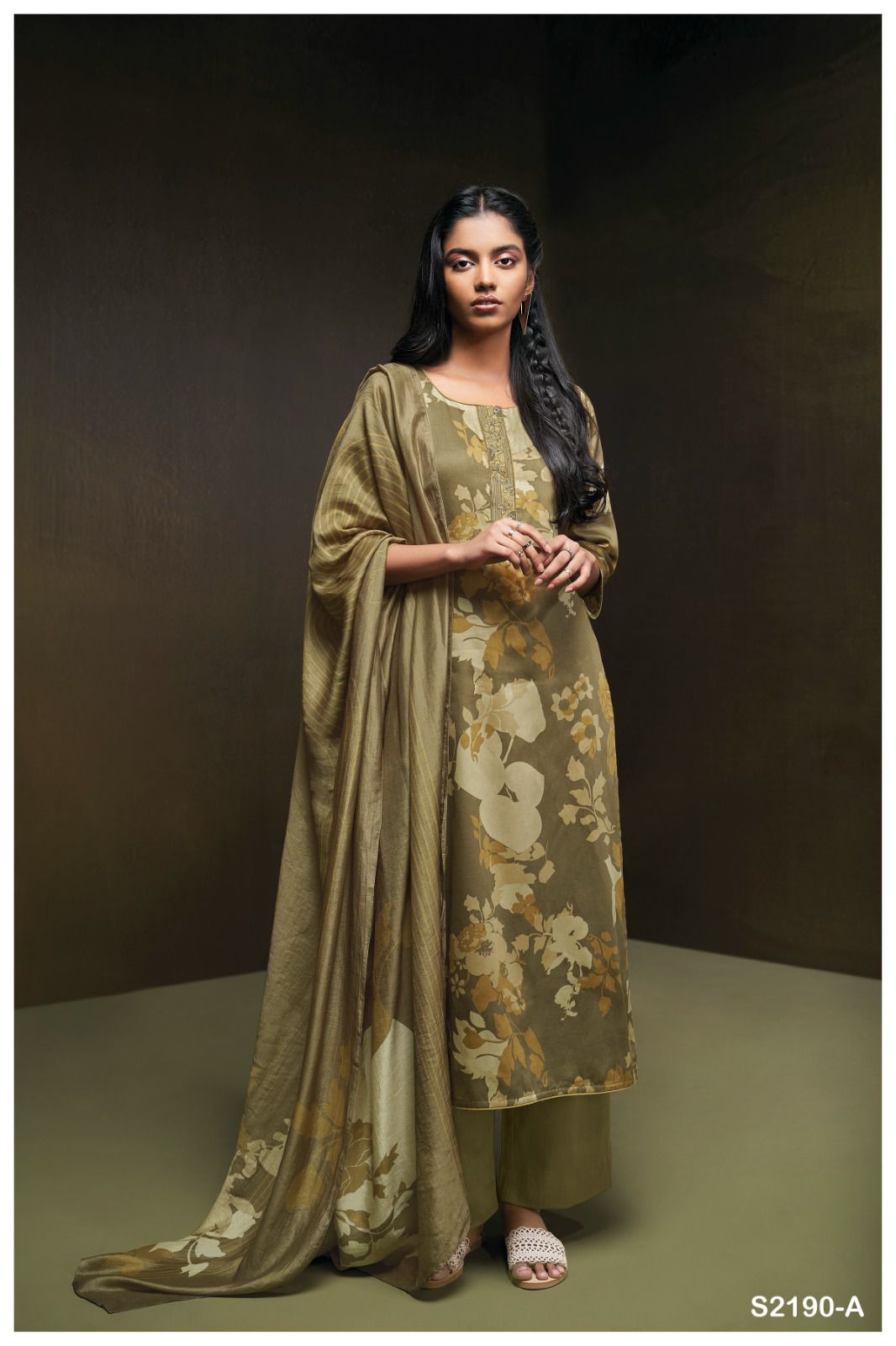 Finn 2190 Ganga Cotton Silk Plazzo Style Suits