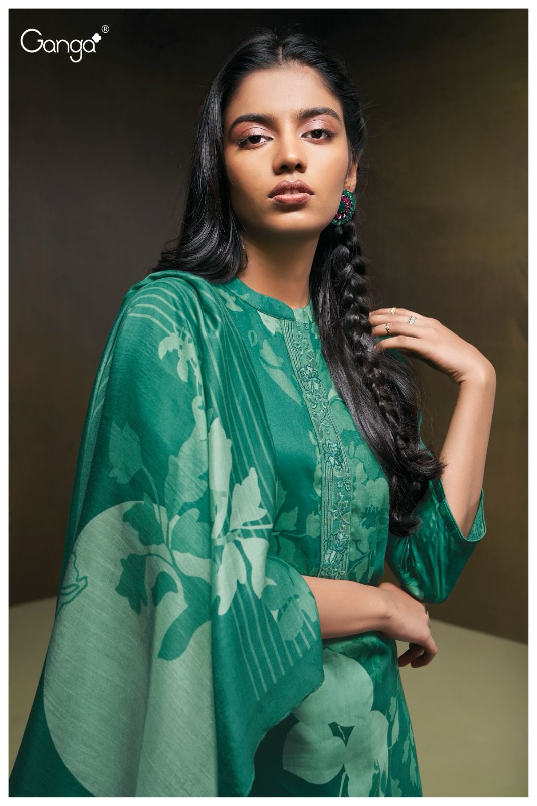 Finn 2190 Ganga Cotton Silk Plazzo Style Suits