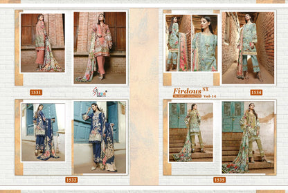 Firdous Exclusive Collection Vol 14-Nx Shree Fabs Cotton Pakistani Salwar Suits
