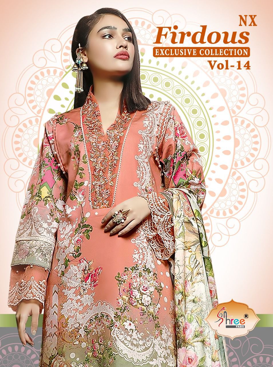 Firdous Exclusive Collection Vol 14-Nx Shree Fabs Cotton Pakistani Salwar Suits