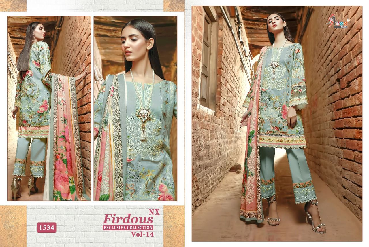 Firdous Exclusive Collection Vol 14-Nx Shree Fabs Cotton Pakistani Salwar Suits
