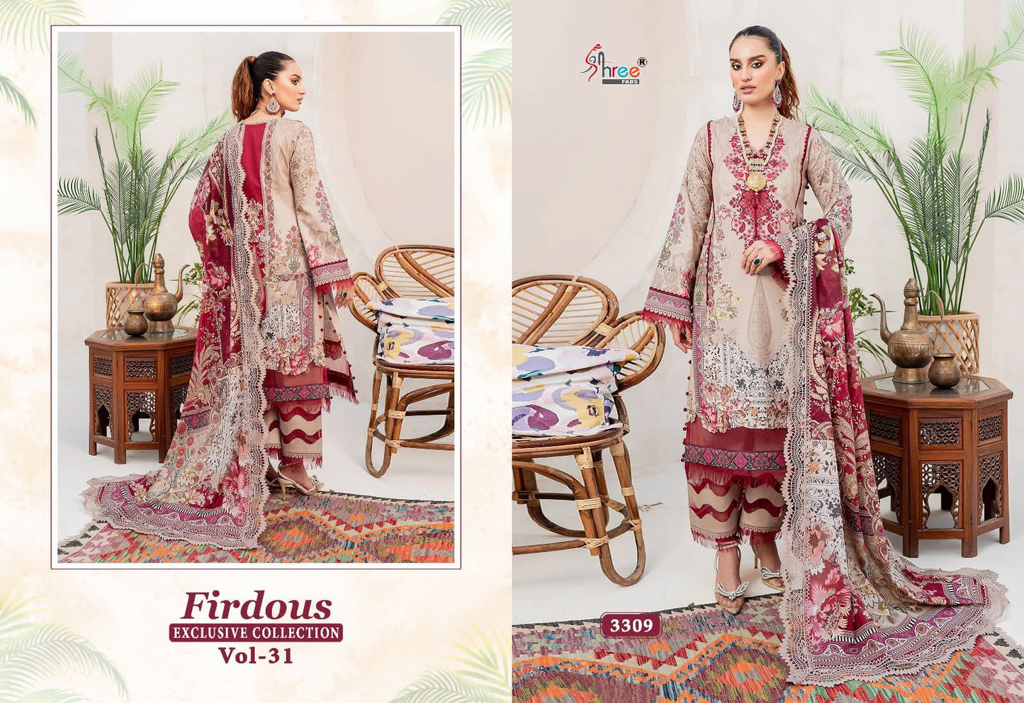 Firdous Exclusive Collection Vol 31 Shree Fabs Cotton Pakistani Patch Work Suits