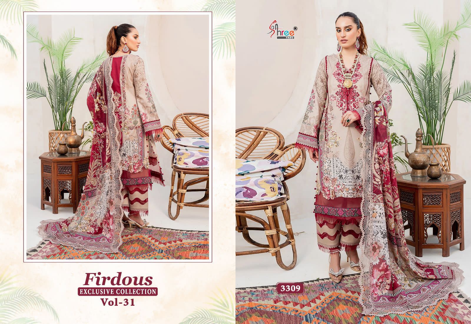 Firdous Exclusive Collection Vol 31 Shree Fabs Cotton Pakistani Patch Work Suits