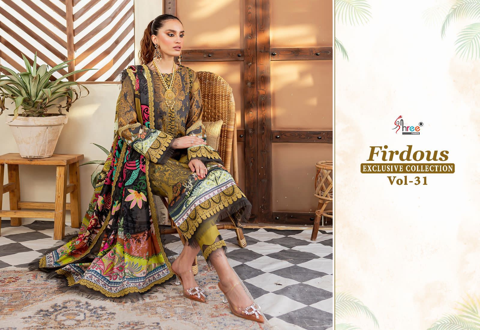 Firdous Exclusive Collection Vol 31 Shree Fabs Cotton Pakistani Patch Work Suits