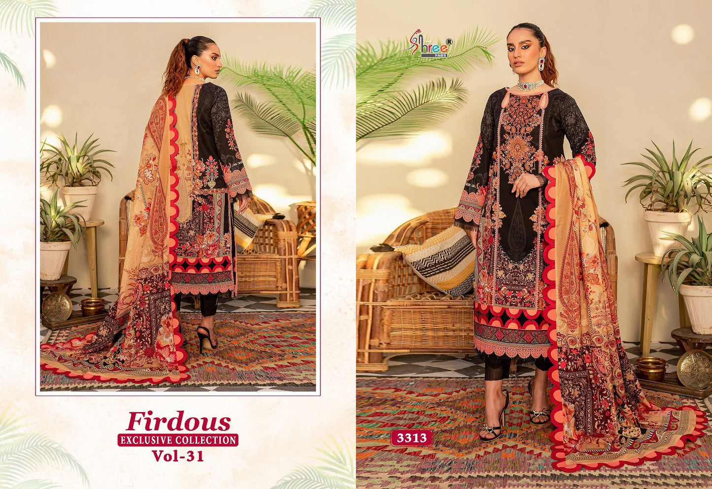 Firdous Exclusive Collection Vol 31 Shree Fabs Cotton Pakistani Patch Work Suits