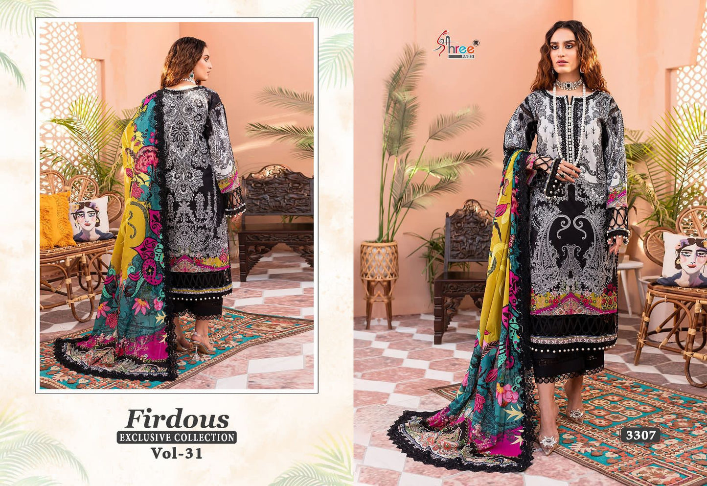Firdous Exclusive Collection Vol 31 Shree Fabs Cotton Pakistani Patch Work Suits