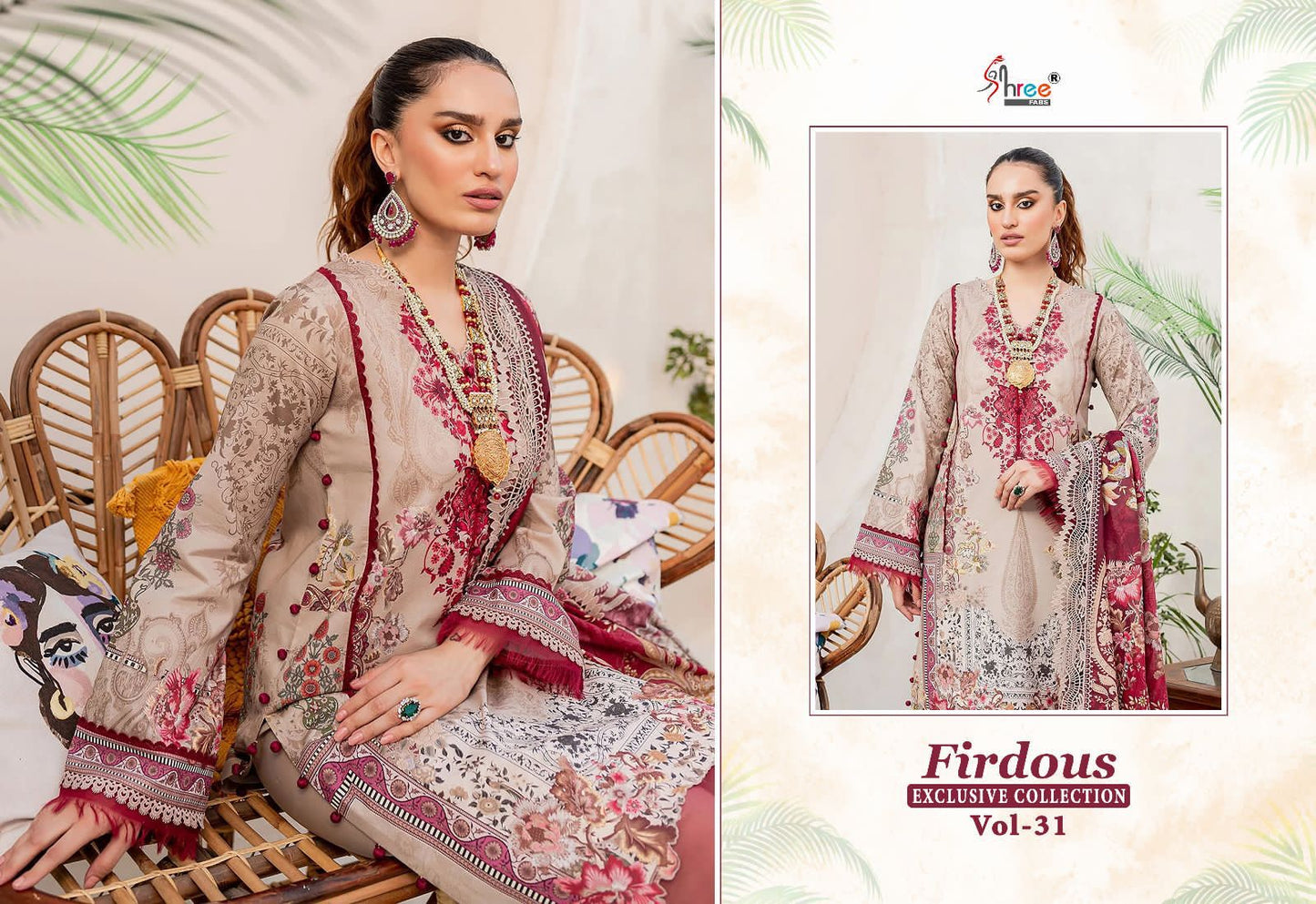 Firdous Exclusive Collection Vol 31 Shree Fabs Cotton Pakistani Patch Work Suits