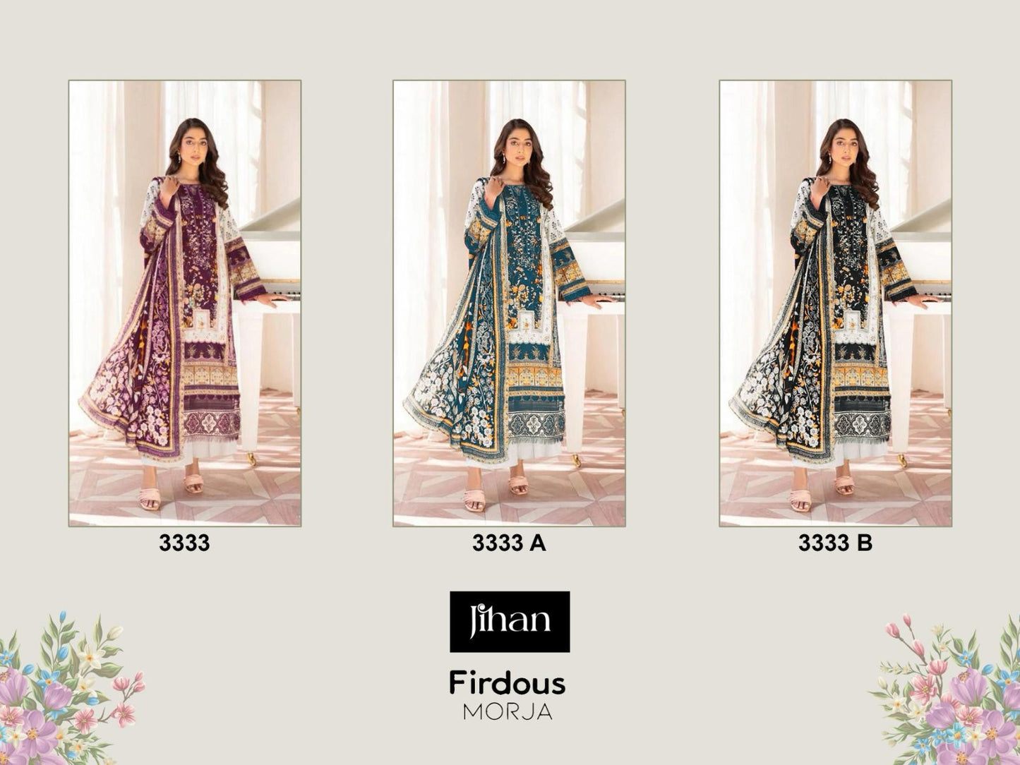Firdous Morja-3333 Jihan Cotton Pakistani Salwar Suits