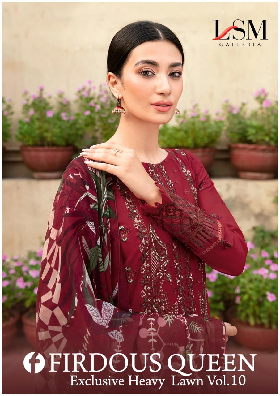 Firdous Queen Lawn Vol 10 Lsm Galleria Cotton Karachi Salwar Suits