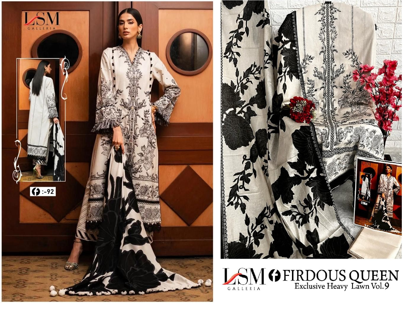 Firdous Queen Lawn Vol 9 Lsm Galleria Karachi Salwar Suits