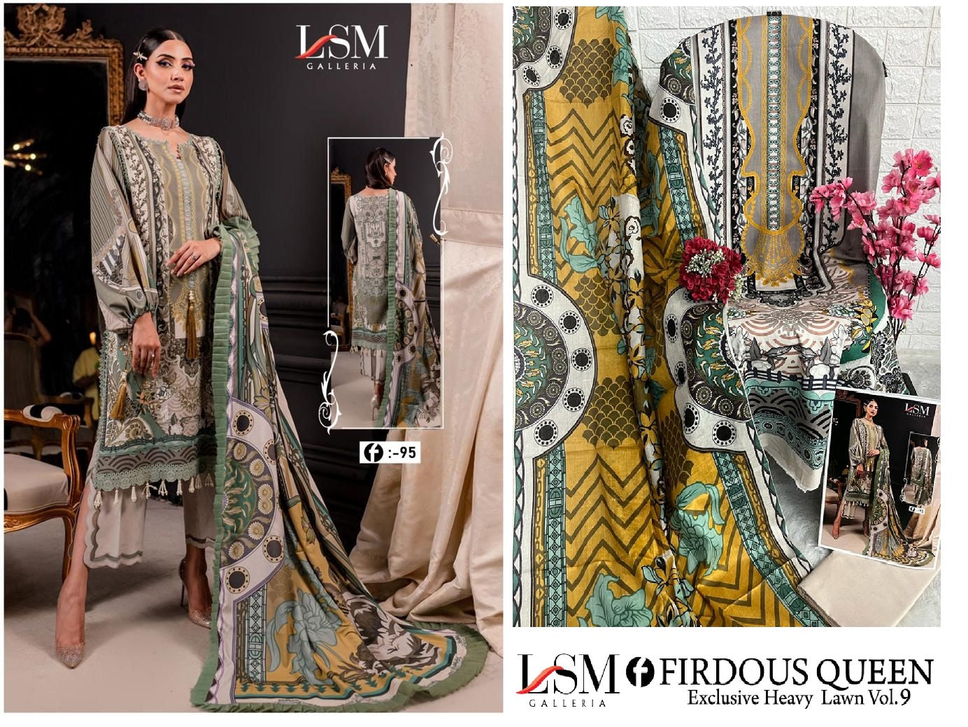 Firdous Queen Lawn Vol 9 Lsm Galleria Karachi Salwar Suits