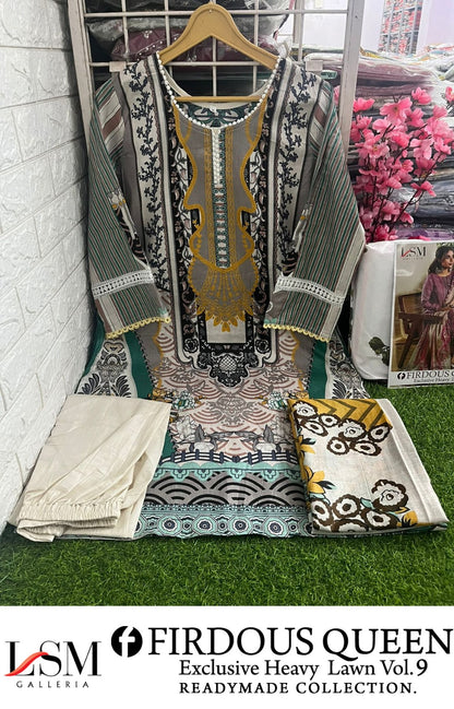 Firdous Queen Lawn Vol 9 Lsm Galleria Pakistani Readymade Suits