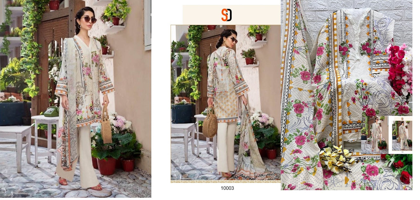 Firdous Vol 10 Shraddha Designer Lawn Cotton Pakistani Patch Work Suits