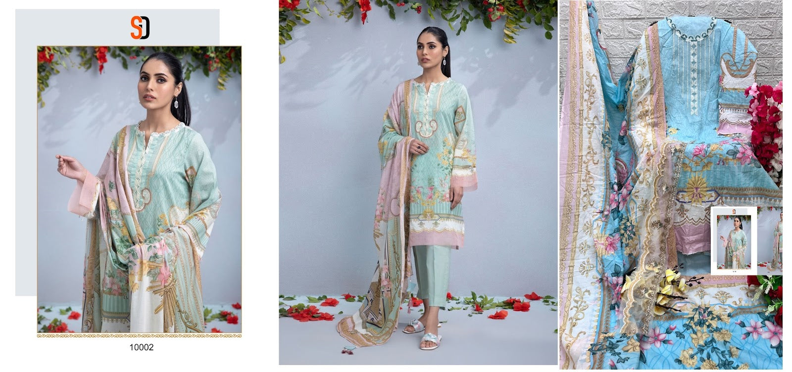 Firdous Vol 10 Shraddha Designer Lawn Cotton Pakistani Patch Work Suits