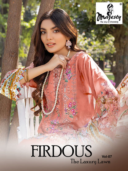Firdous Vol 7 Majesty Jaam Cotton Pakistani Patch Work Suits