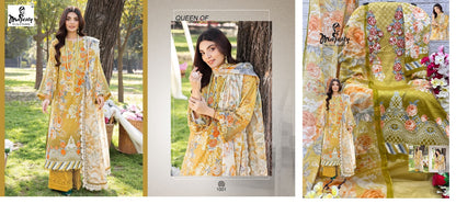 Firdous Vol 7 Majesty Jaam Cotton Pakistani Patch Work Suits