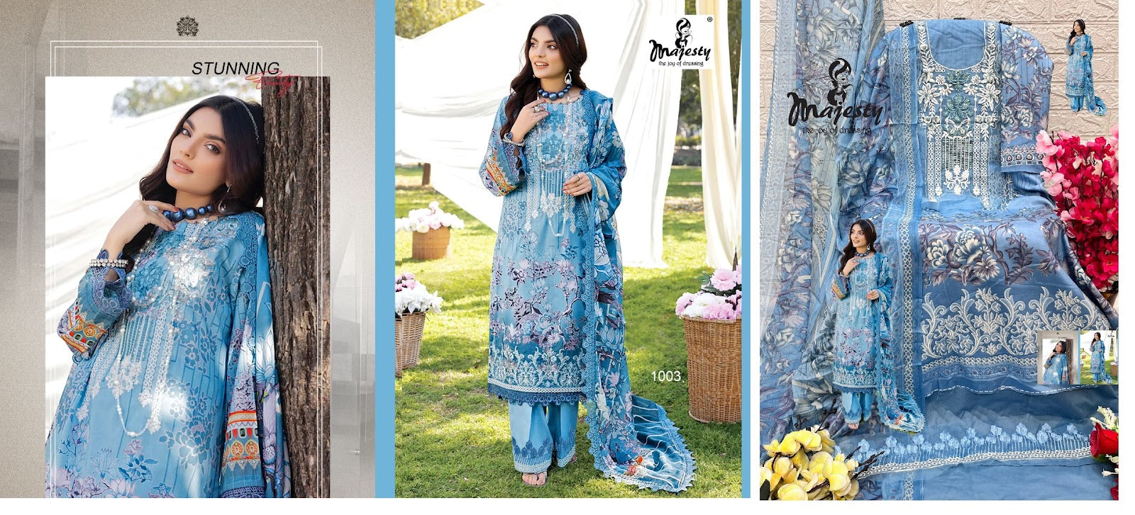 Firdous Vol 7 Majesty Jaam Cotton Pakistani Patch Work Suits