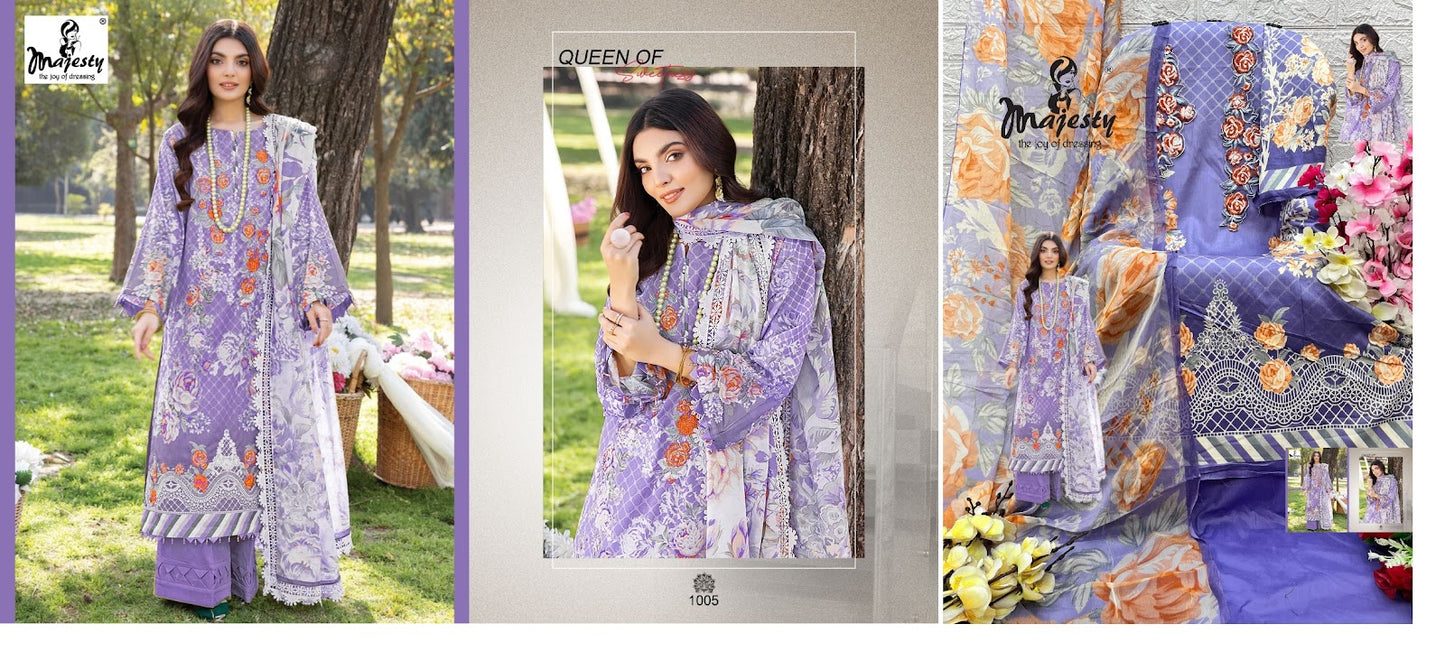 Firdous Vol 7 Majesty Jaam Cotton Pakistani Patch Work Suits