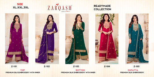 Five Star-181-185 Zarqash Vichitra Silk Pakistani Readymade Suits