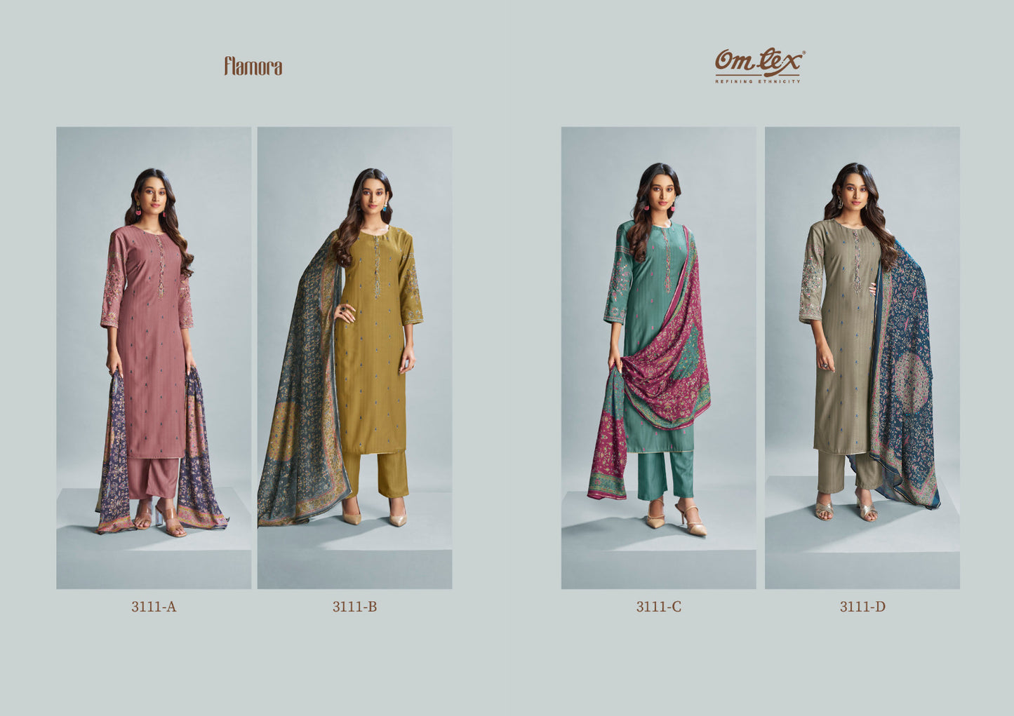 Flamora Omtex Pashmina Suits