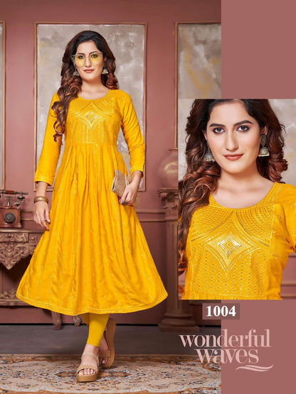 Flora Vol 1 Kavinay Rayon Anarkali Kurtis