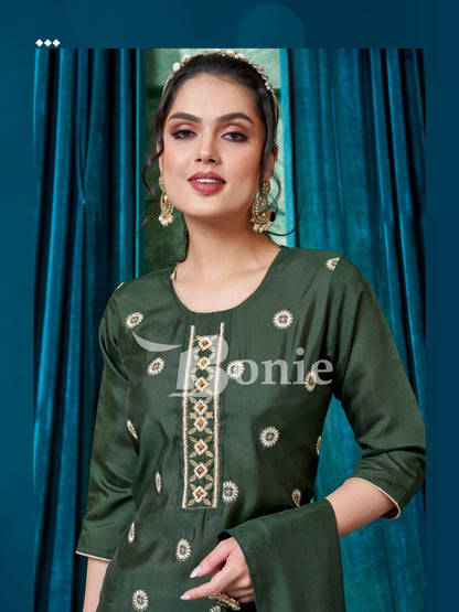 Flora Vol 5 Bonie Silk Readymade Pant Style Suits