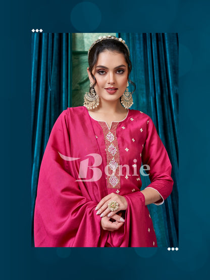 Flora Vol 5 Bonie Silk Readymade Pant Style Suits
