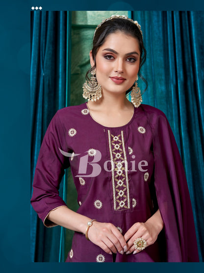 Flora Vol 5 Bonie Silk Readymade Pant Style Suits