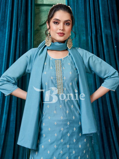 Flora Vol 5 Bonie Silk Readymade Pant Style Suits