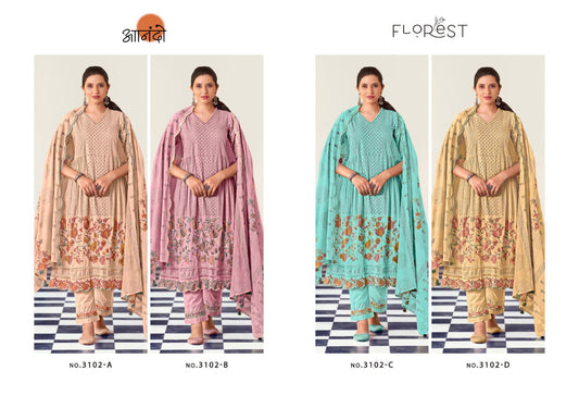 Florest Anando Jaam Satin Pant Style Suits